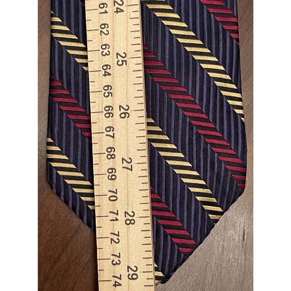 Studio Fumagalli’s Red Blue Gold 100% Imported Silk Men’s Neck Tie Made In Usa - Picture 6 of 10